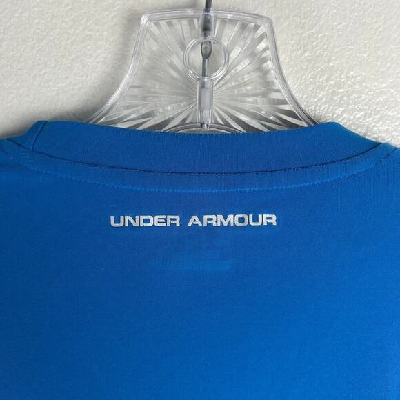 Under Armour Men's Heatgear Dri-Fit Shirt Size Medium Blue Athletic Activewear - Picture 5 of 8